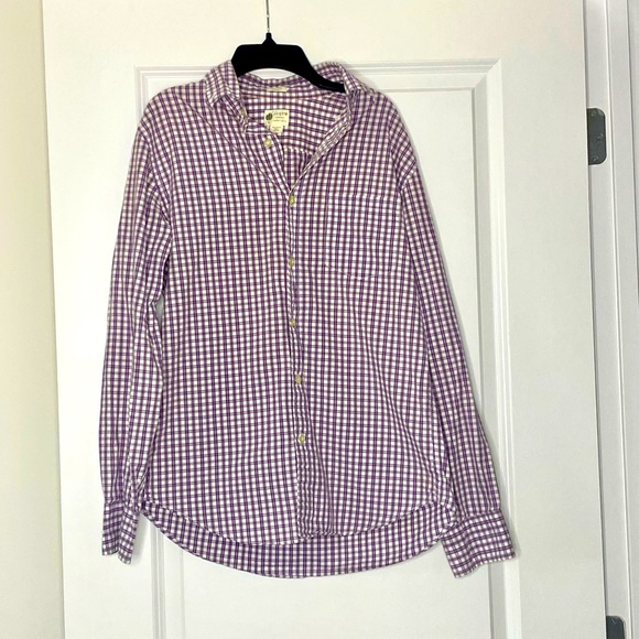 🍓6/$15🍓 J. Crew Purple & White Button Down - Picture 1 of 5